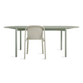 Blu Dot Comeuppance 82" capsule dining table in Grey Green with Decade Chair