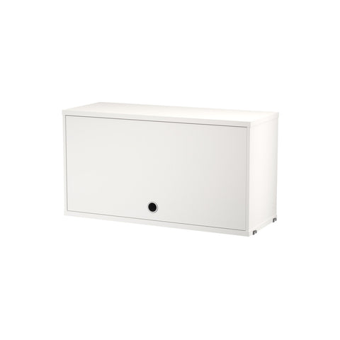 String® System cabinet with flip door in white, 22.8 x 11.8 inches, modular shelving cabinet