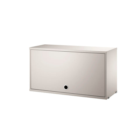 String® System cabinet with flip door in beige, 22.8 x 11.8 inches, Scandinavian design storage unit