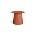 low cocktail end table by Blu Dot in tomato