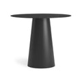 Circula Dining Table by Blu Dot in Oblivion powder-coated aluminum, 36" round, front view