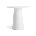 Circula Dining Table by Blu Dot in White powder-coated aluminum, 52" round, front view