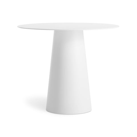 Circula Dining Table by Blu Dot in White powder-coated aluminum, 52" round, front view