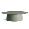 Circula Large Coffee Table by Blu Dot in Grey Green powder-coated aluminum, 48" diameter, front view