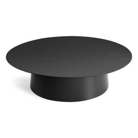 Circula Large Coffee Table by Blu Dot in Oblivion powder-coated aluminum, 48" diameter, front view