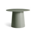modern circle low side table by Blu Dot in grey green