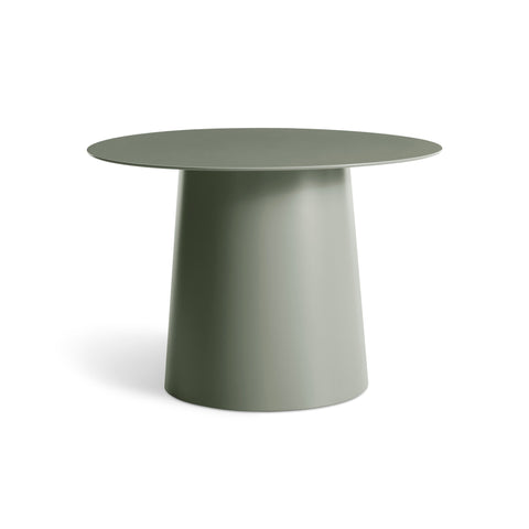 modern circle low side table by Blu Dot in grey green