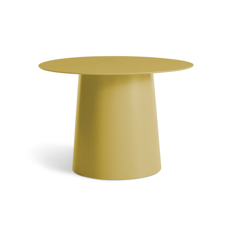 modern circle low side table by Blu Dot in ochre