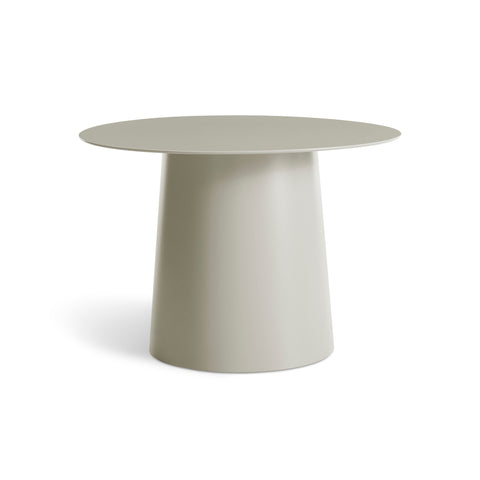modern circle low side table by Blu Dot in putty