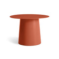 modern circle low side table by Blu Dot in tomato