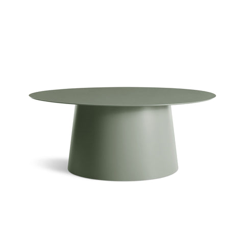 Circula Small Coffee Table by Blu Dot in Grey Green powder-coated aluminum, front view