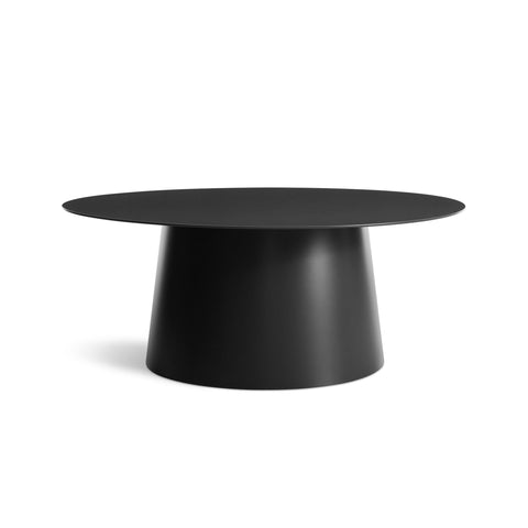 Circula Small Coffee Table by Blu Dot in Oblivion powder-coated aluminum, front view