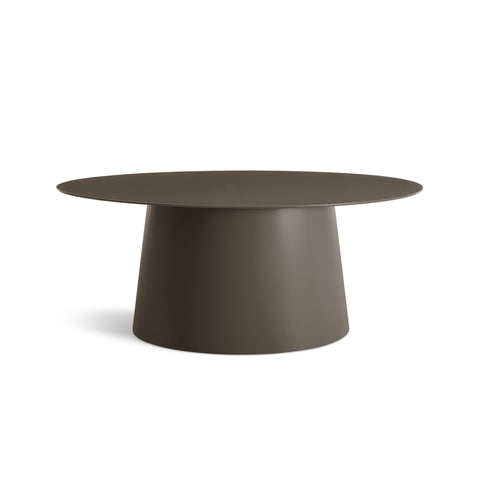 Circula Small Coffee Table by Blu Dot in Dark Olive powder-coated aluminum, front view