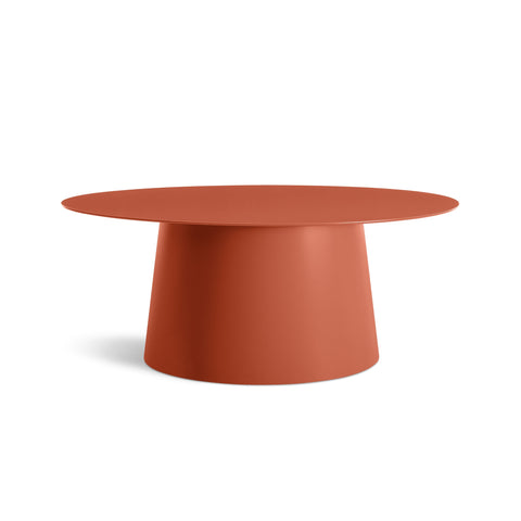 Circula Small Coffee Table by Blu Dot in Tomato powder-coated aluminum, front view