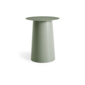 Circula Tall Side Table by Blu Dot in Grey Green powder-coated aluminum, front view