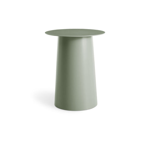 Circula Tall Side Table by Blu Dot in Grey Green powder-coated aluminum, front view