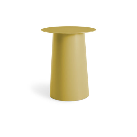 Circula Tall Side Table by Blu Dot in Ochre powder-coated aluminum, front view
