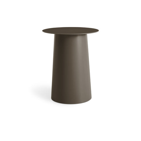 Circula Tall Side Table by Blu Dot in Dark Olive powder-coated aluminum, front view