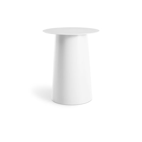 Circula Tall Side Table by Blu Dot in White powder-coated aluminum, front view
