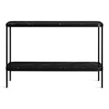 comehither console table by Blu Dot in black powder coated steel and black marble
