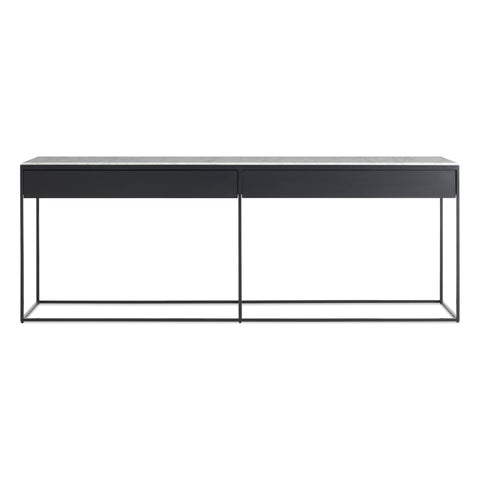 Construct 2 Drawer Console by Blu Dot in marble and oblivion 