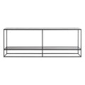 construct console by Blu Dot in marble top and black powder coated steel frame 