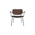 Audo Copenhagen Co Lounge Chair, Partially Upholstered in Dark Stained Oak with Audo Bouclé 07, packshot on white
