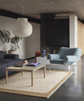 wrap lounge chair in a minimalist and scandinavian inspired living room 