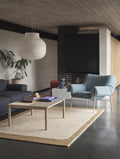 wrap lounge chair in a minimalist and scandinavian inspired living room 