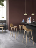 muuto fiber counter stools in a scandinavian inspired restaurant 