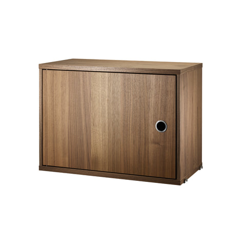 Walnut Cabinet with Swing Door for String® System modular storage