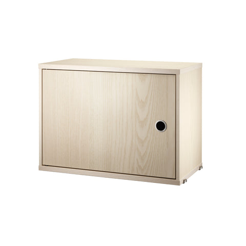 Ash Cabinet with Swing Door for String® System Scandinavian shelving