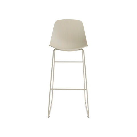 Clean Cut Barstool With Sled Leg by Blu Dot in Putty, barstool height, low front view