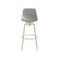 Clean Cut Swivel Stool by Blu Dot in Grey Green, barstool height, low front view