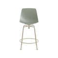 Clean Cut Swivel Stool by Blu Dot in Grey Green, counter stool height, low front view