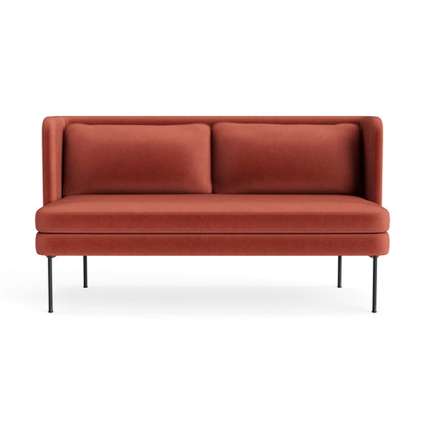 bloke 60" sofa by Blu Dot in tomato velvet
