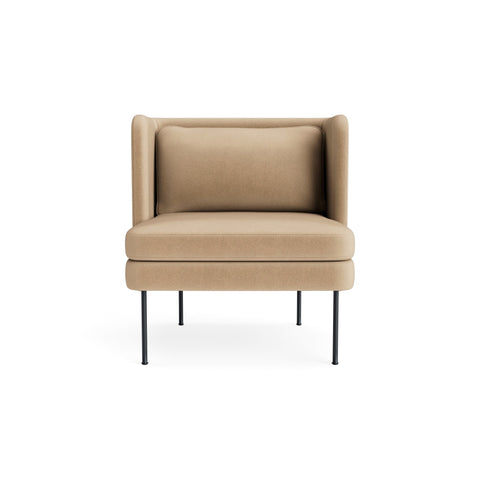 Bloke Lounge Chair by Blu Dot in Camel Velvet, upholstery detail