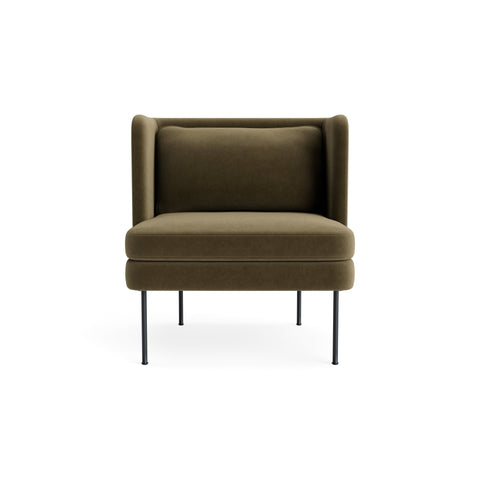 Bloke Lounge Chair by Blu Dot in Moss Velvet, upholstery detail