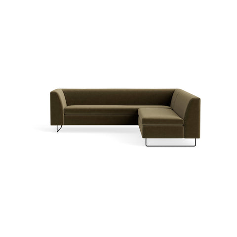 bonnie and clyde modern sectional sofa by Blu Dot in moss velvet 