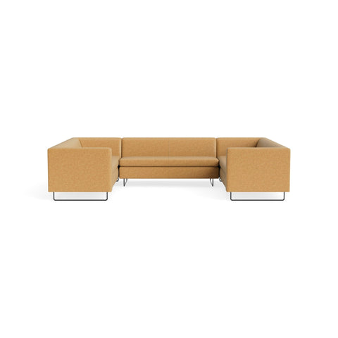 Bonnie and Clyde U-Shaped Sectional Sofa by Blu Dot in Camel Leather, upholstery detail