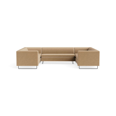 Bonnie and Clyde U-Shaped Sectional Sofa by Blu Dot in Camel Velvet, upholstery detail