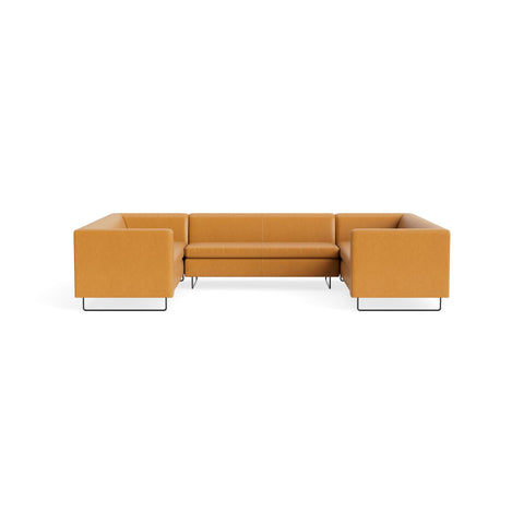 Bonnie and Clyde U-Shaped Sectional Sofa by Blu Dot in Canyon Leather, upholstery detail