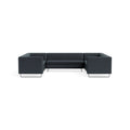 Bonnie and Clyde U-Shaped Sectional Sofa by Blu Dot in Ink Leather, upholstery detail