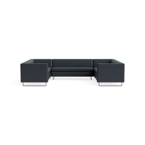 Bonnie and Clyde U-Shaped Sectional Sofa by Blu Dot in Ink Leather, upholstery detail