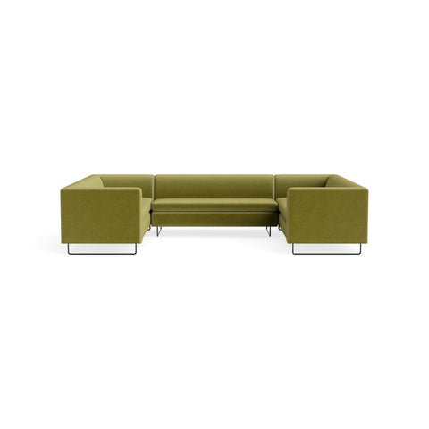 Bonnie and Clyde U-Shaped Sectional Sofa by Blu Dot in Loden Green and Velvet, upholstery detail