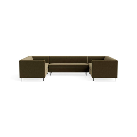 Bonnie and Clyde U-Shaped Sectional Sofa by Blu Dot in Moss Velvet, upholstery detail