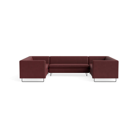 Bonnie and Clyde U-Shaped Sectional Sofa by Blu Dot in Oxblood Leather, upholstery detail