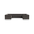 Bonnie and Clyde U-Shaped Sectional Sofa by Blu Dot in Slate Leather, upholstery detail