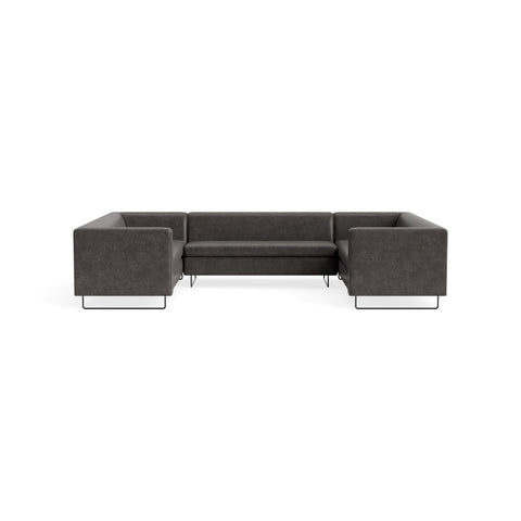 Bonnie and Clyde U-Shaped Sectional Sofa by Blu Dot in Slate Leather, upholstery detail