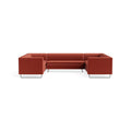 Bonnie and Clyde U-Shaped Sectional Sofa by Blu Dot in Tomato Velvet, upholstery detail